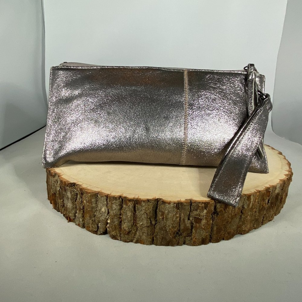 HOBO- Vida Titanium Metallic Wristlet/Clutch Purse